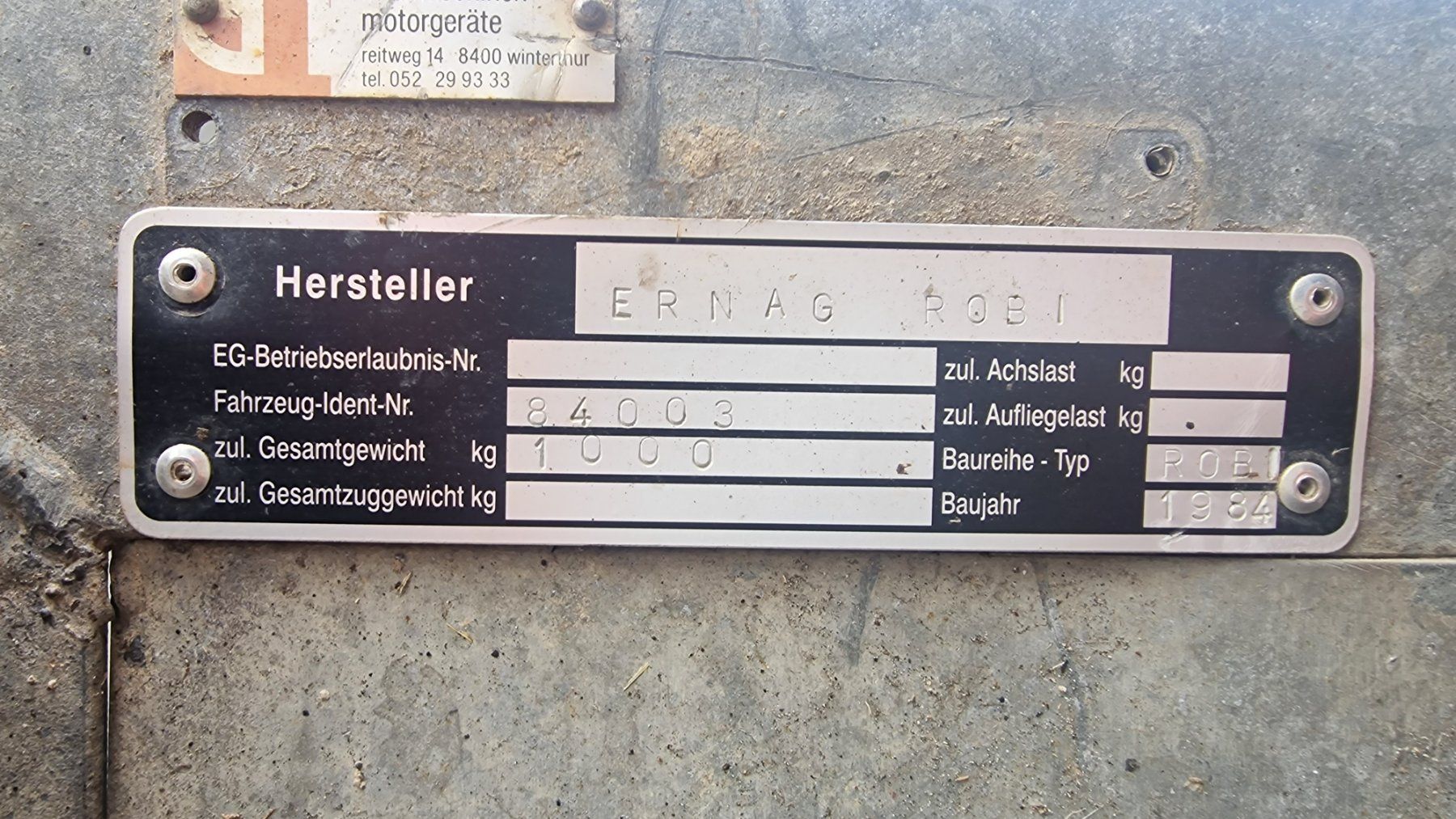 ERNAG Robi Anhänger, Jg. 1984, Ladefläche absenkbar (Gebraucht) in ...