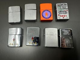 8x Zippo Funke & Flamme, Sammler Club