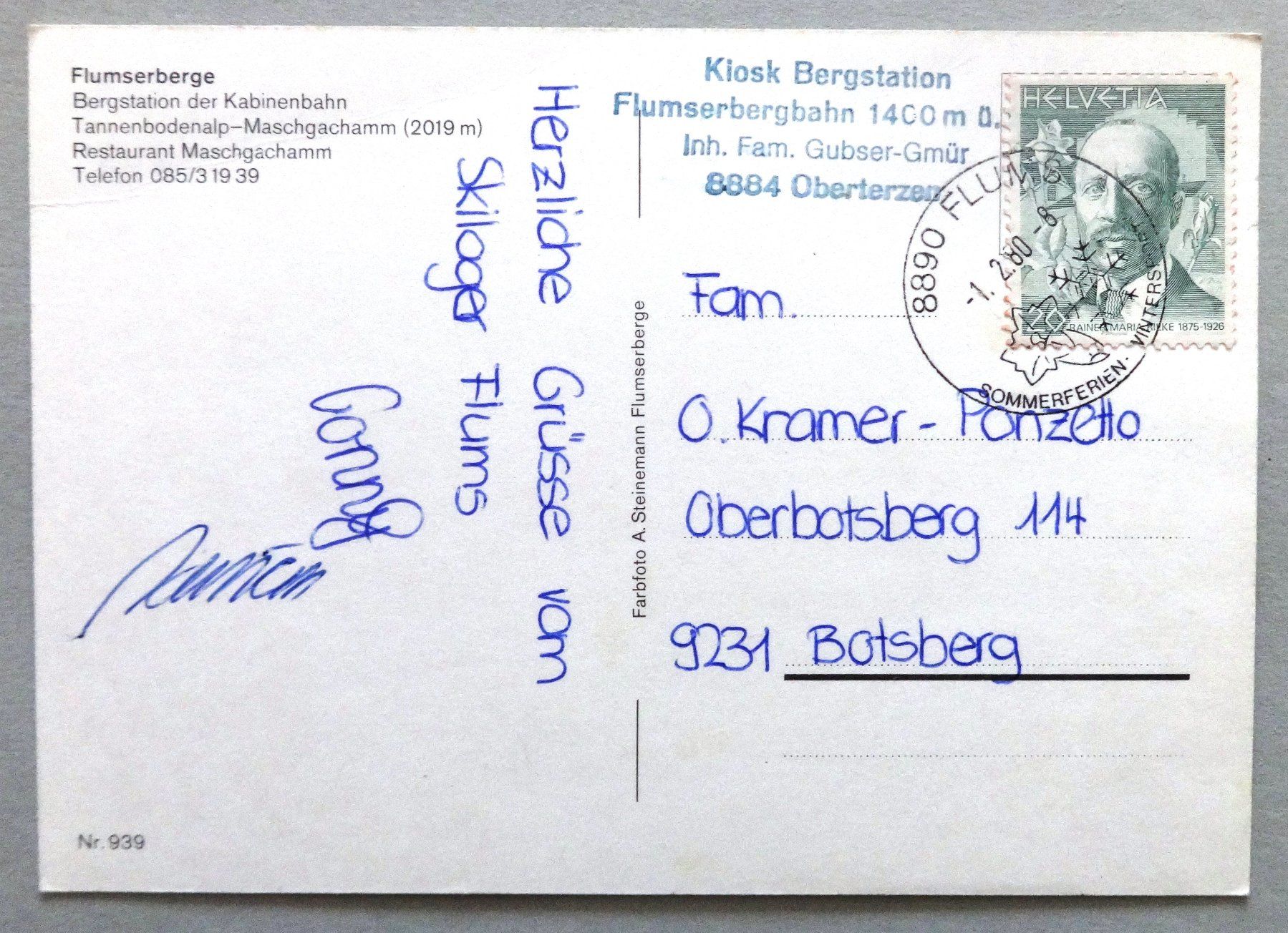 Cartes postales: Flumserberg, Bergstation Maschgachamm – D'occasion à Fétigny par Billy2miny 1