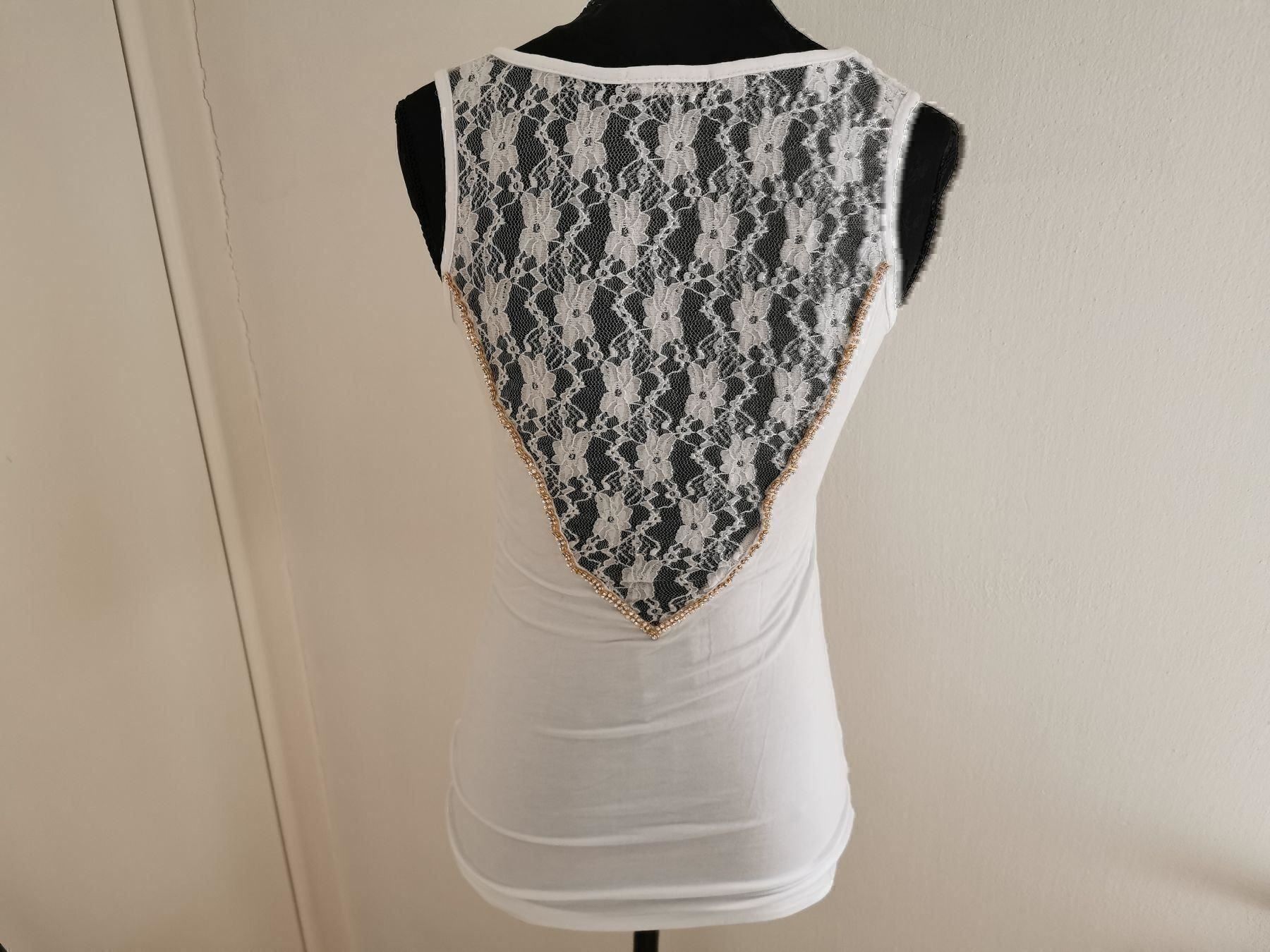 Top: Top mit Spitze weiss Gr. 36 (neu) – Nuovo (secondo la descrizione) da Stäfa venduto da flamingo_17