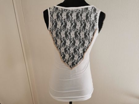 Top mit Spitze weiss Gr. 36 (neu)
