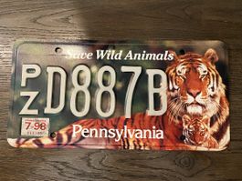 Pennsylvania US Nummernschild ,Tiger, Top Zustand!