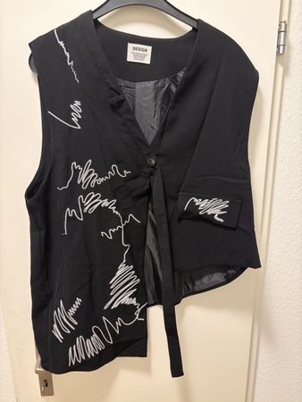 Designer Gilet Korean Style mit Stickerei One-size neu