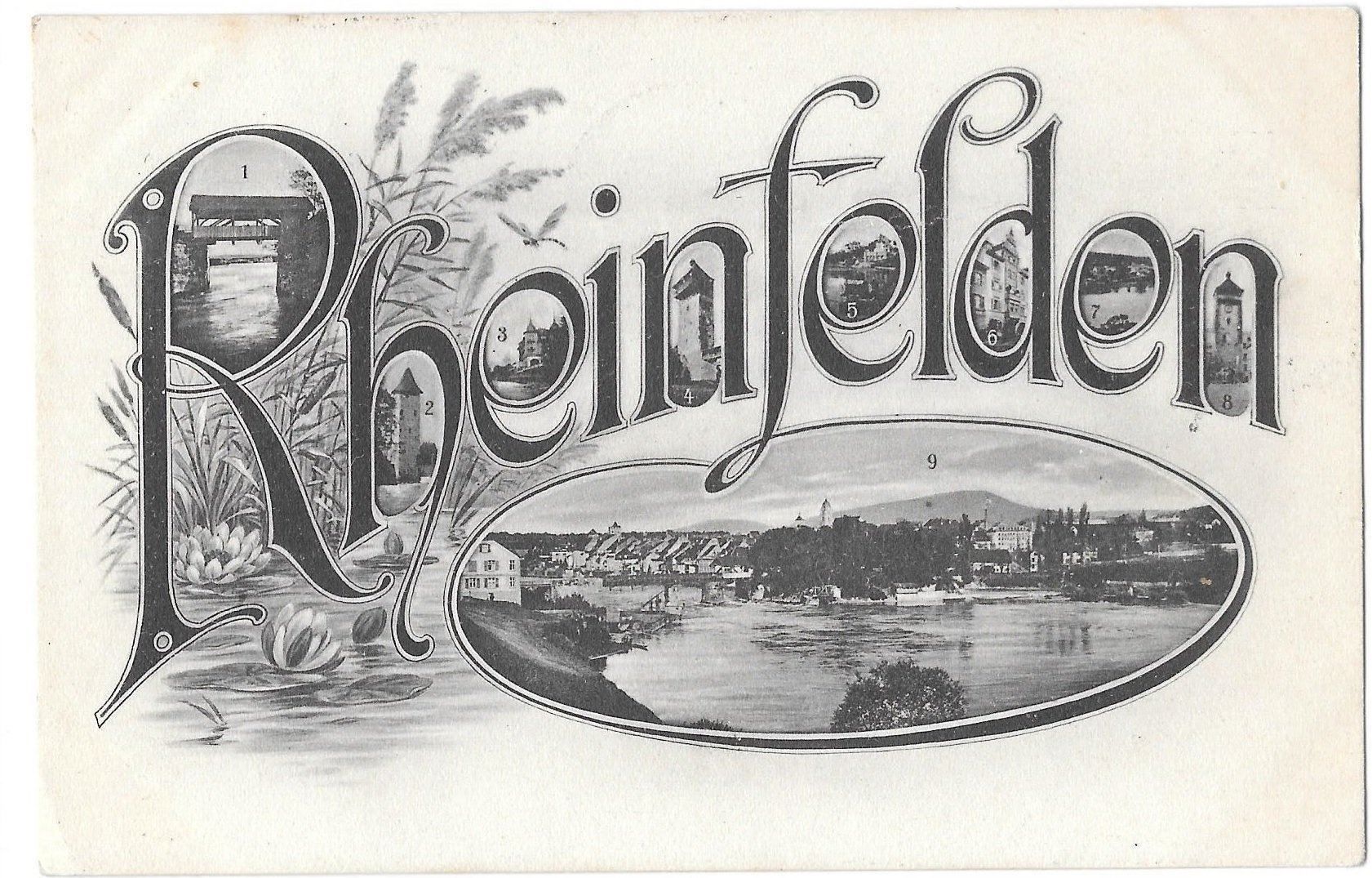 Cartoline postali: Rheinfelden Schriftzug mit diversen Bildern – Usato da Olten venduto da clotaldi