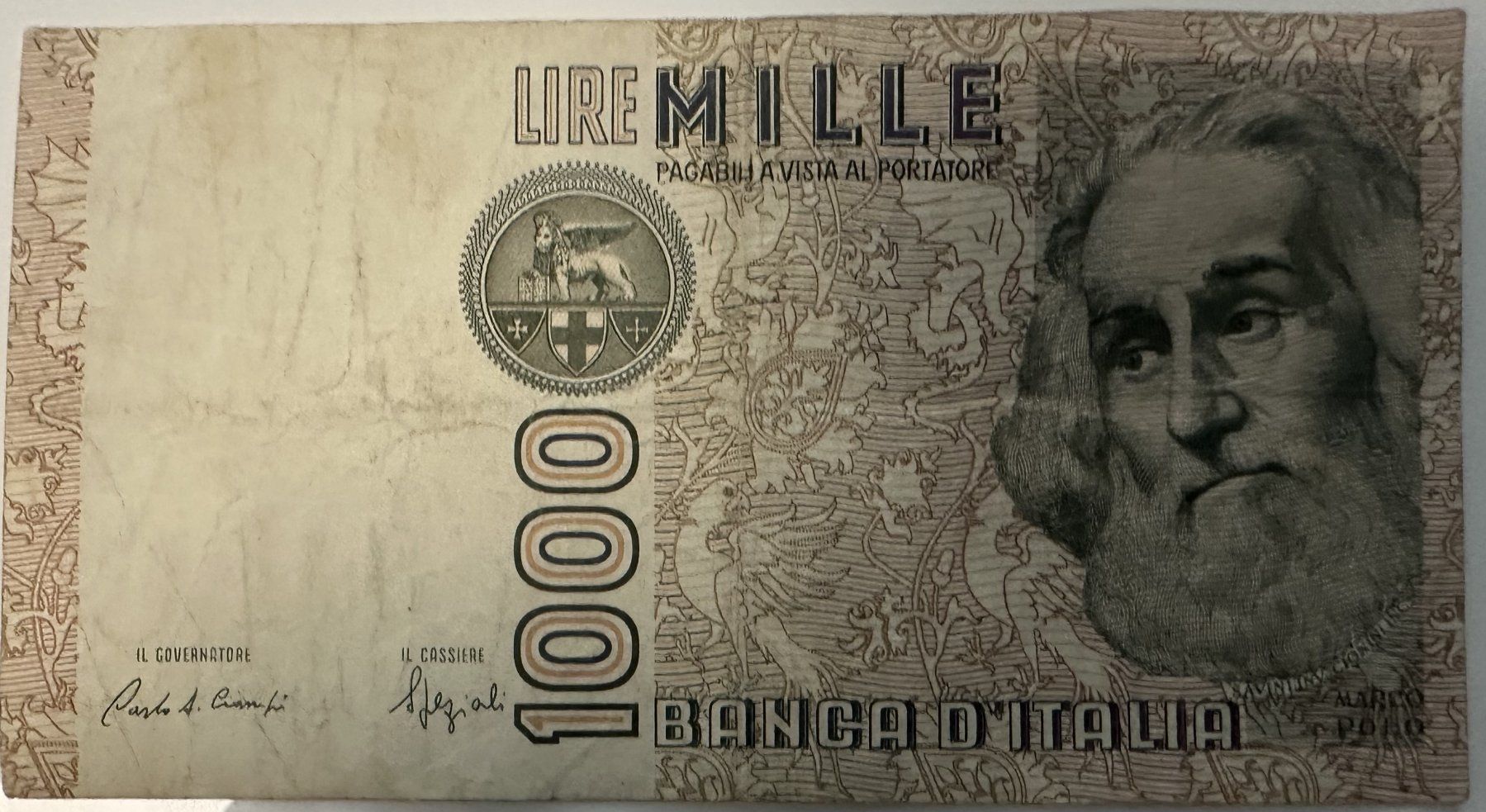 Banknoten: 1000 Lire Banknote 1982 Italien – Gebraucht aus Nesselnbach von sir.lanzelot