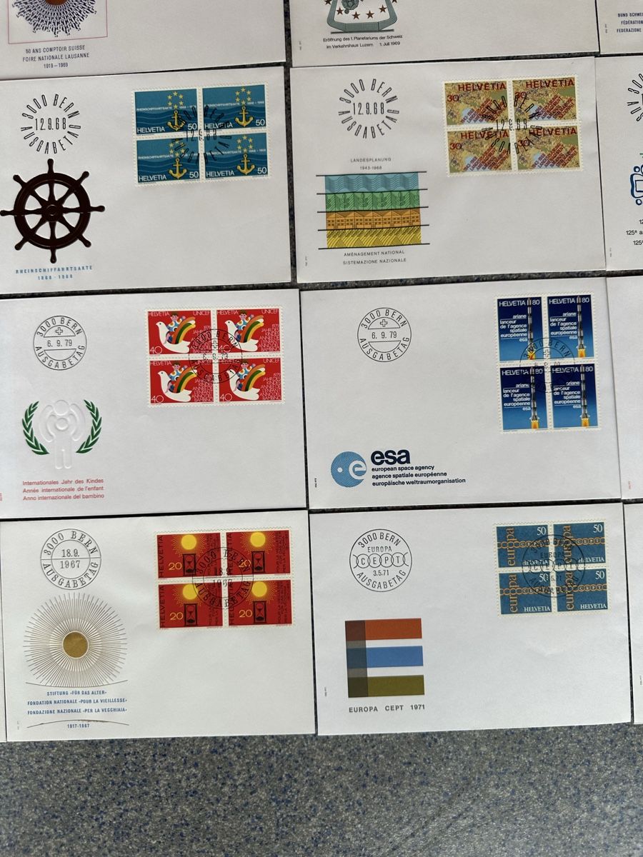 Alle Briefmarken: Schweiz - 36x 4er Block FDC hoher KW – Gebraucht aus Schmitten / FR von Samsara169 5