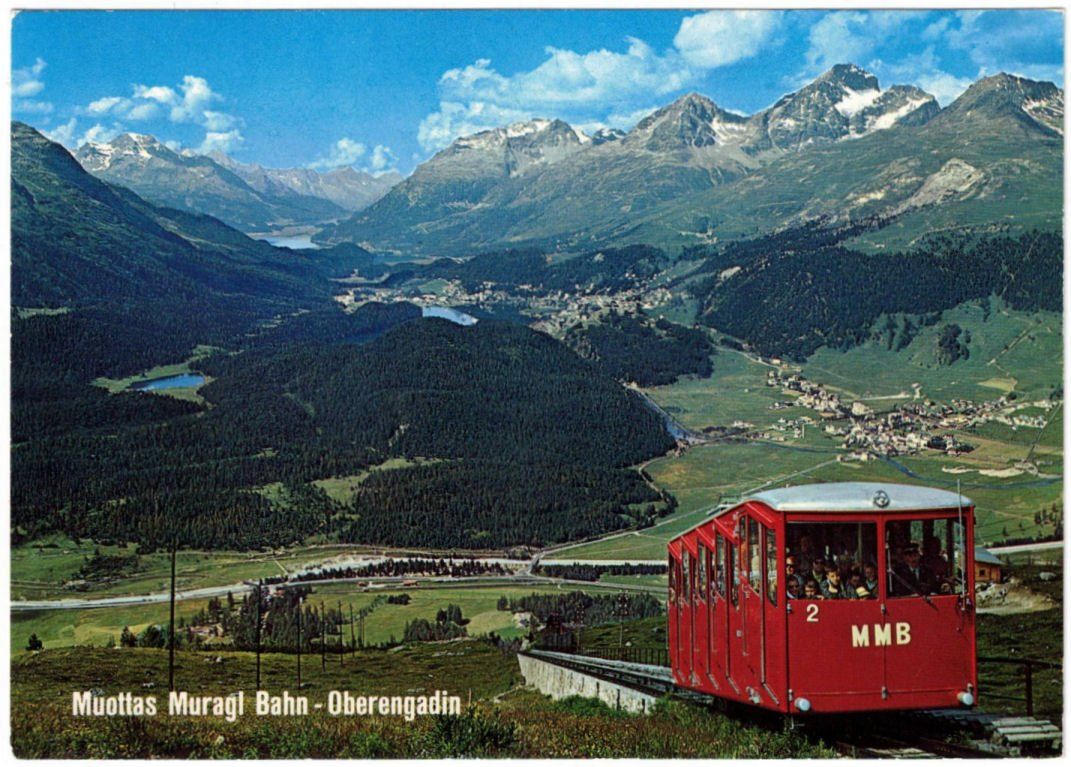 Cartes postales: St. Moritz - Standseilbahn Muottas Muragl – D'occasion à Binningen par Mountainrider