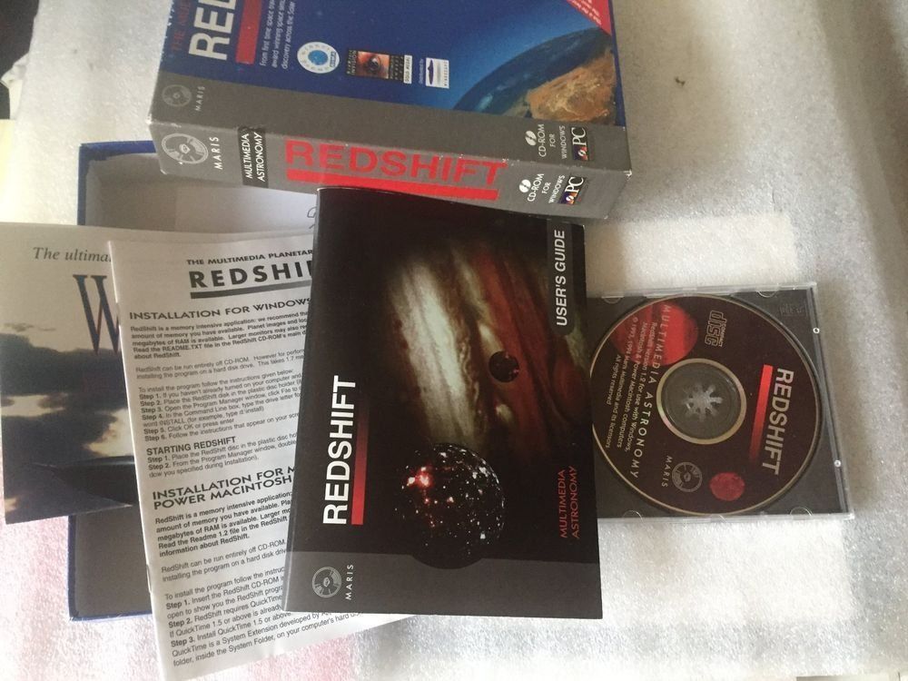 Software: RedShift 1 Vintage 1994 Big Box PC / MAC Astronomy Software – Usato da Genève venduto da Lemantique 2