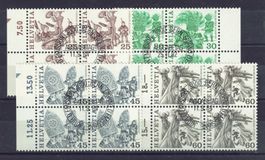 Hel 1982-84, 676 - 679 Viererblock ET-Stempel **Sauber**