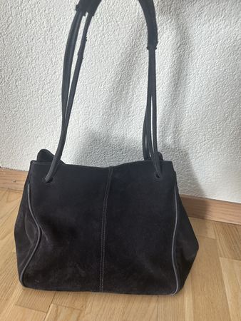 Dunkelblaue Wildledertasche von Mjus