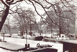 Amsterdam, Noordermarkt im Winter, um 1950