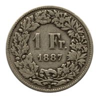 Schweiz - 1 Franken - 1887 - Silber