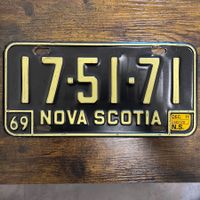 🇨🇦 1969 Vintage Autonummer - Nova Scotia 17-51-71 - Kanada