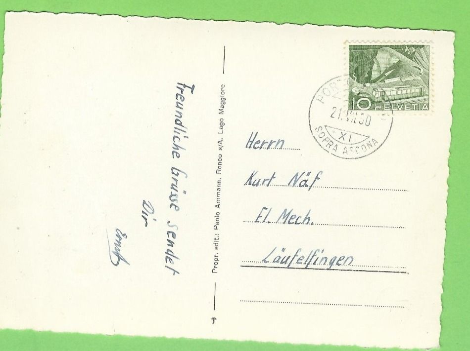 Cartoline postali: Ronco con Riva (Lago Maggiore) – Usato da Zürich venduto da t24_de 1