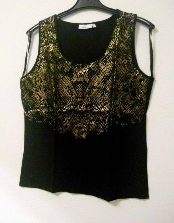 Stretch - Top, Gr. L, Schwarz/Gold * C&A* Neu
