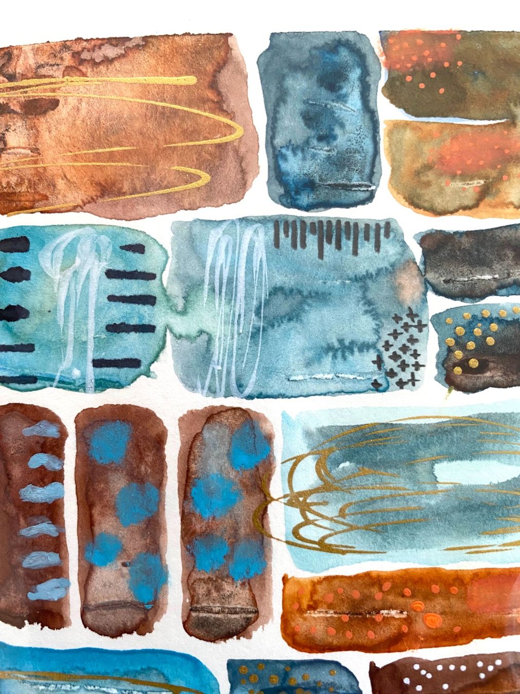 Cartoline: 2-er Set Aquarell-Kunstkarten, Grusskarten – Nuovo e nell'imballaggio originale da Fanas venduto da Omibia 1