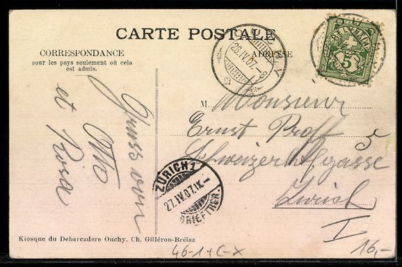 Cartes postales: AK Ouchy, Le Château, Strassenbahn – D'occasion à Berlin par bartko-reher 1