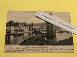 Luzern, Kapellbrücke und Wasserthurm, 24.09.1904, Luzern
