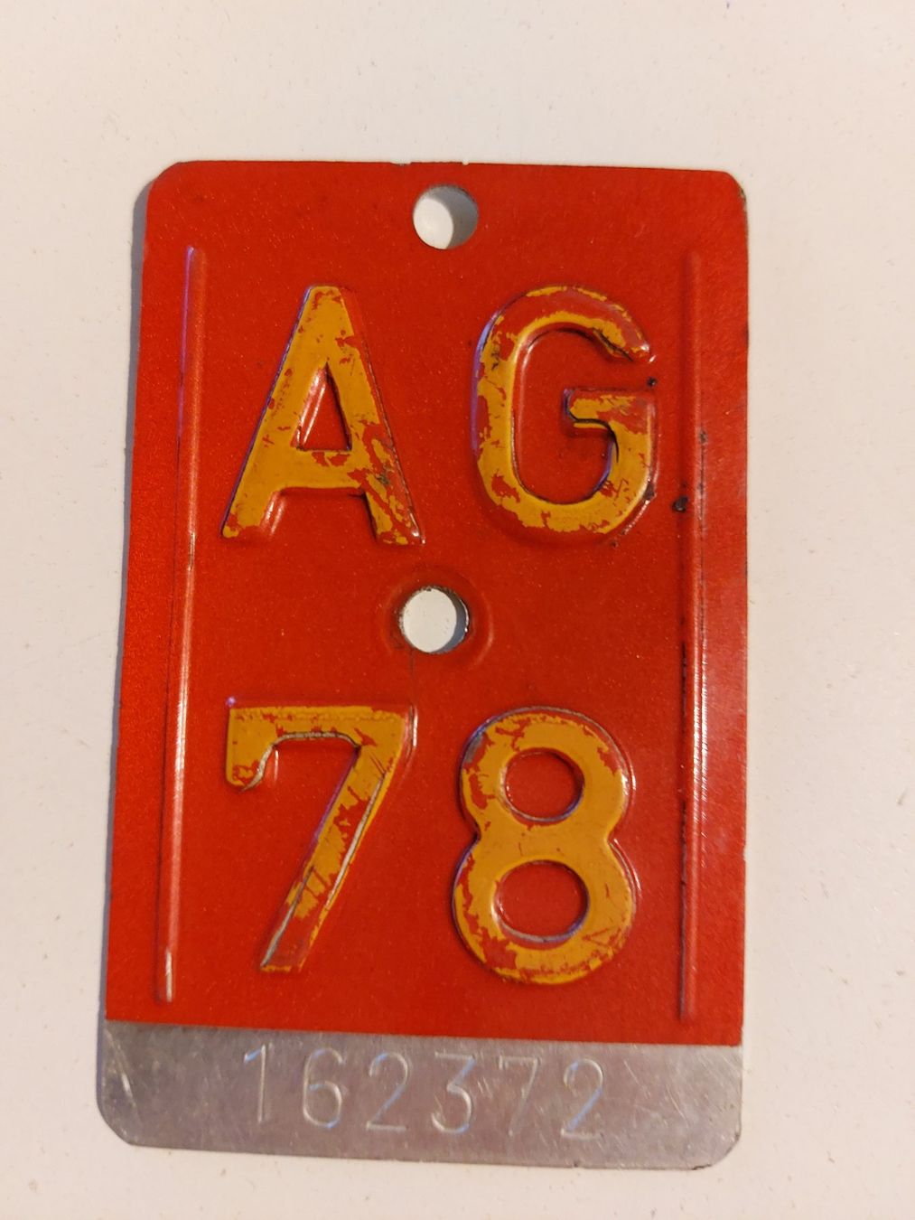 Sachs Insegne: Velonummer AG 78 plaque Velo – Usato da Schenkon venduto da Uhu007