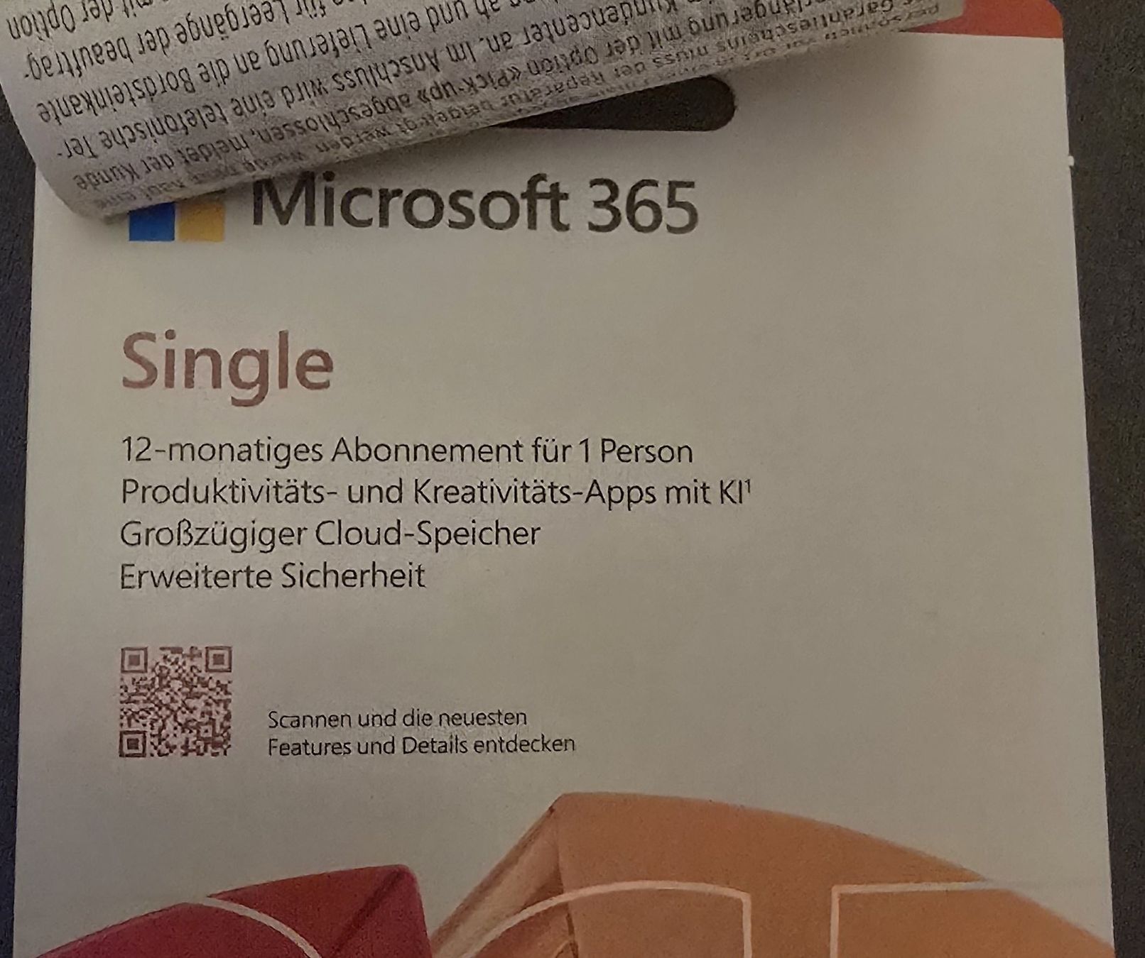 Microsoft Software: Microsoft 365 Single Abonnement 12 Monate – Nuovo e nell'imballaggio originale da Oberiberg venduto da Snusmarkt