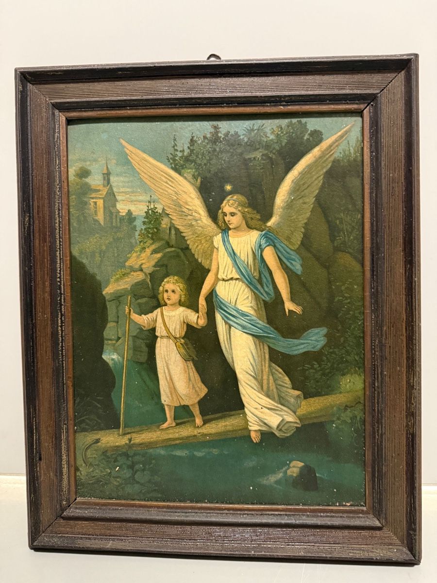 Poster & Bilder: Schutzengel Bild mit Rahmen, Vintage – Gebraucht aus Schaffhausen von stregina 1
