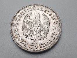 🇩🇪 Third Reich: 5 Reichsmark 1935 D. Silver
