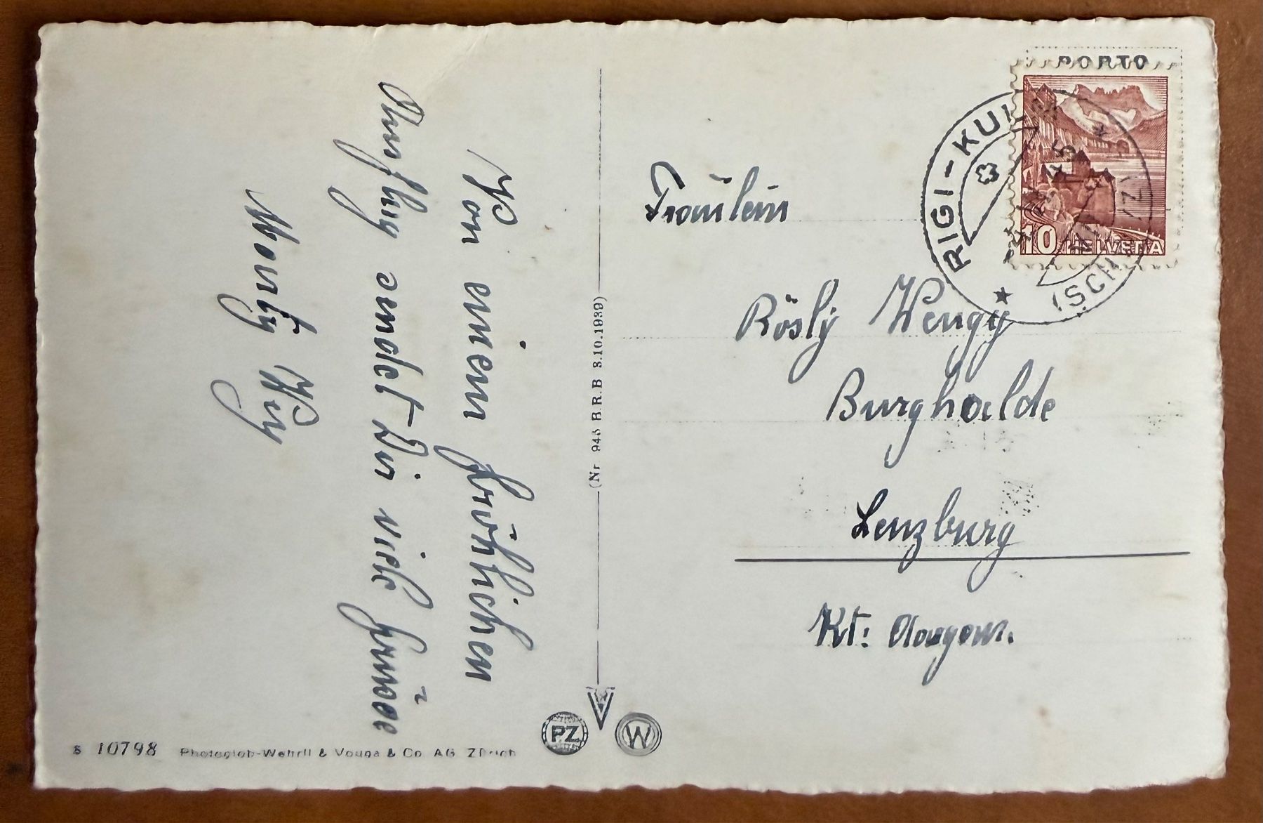 Cartoline postali: Rigi - Staffel - Bahn - 1945 – Usato da Lutry venduto da Ediego 1