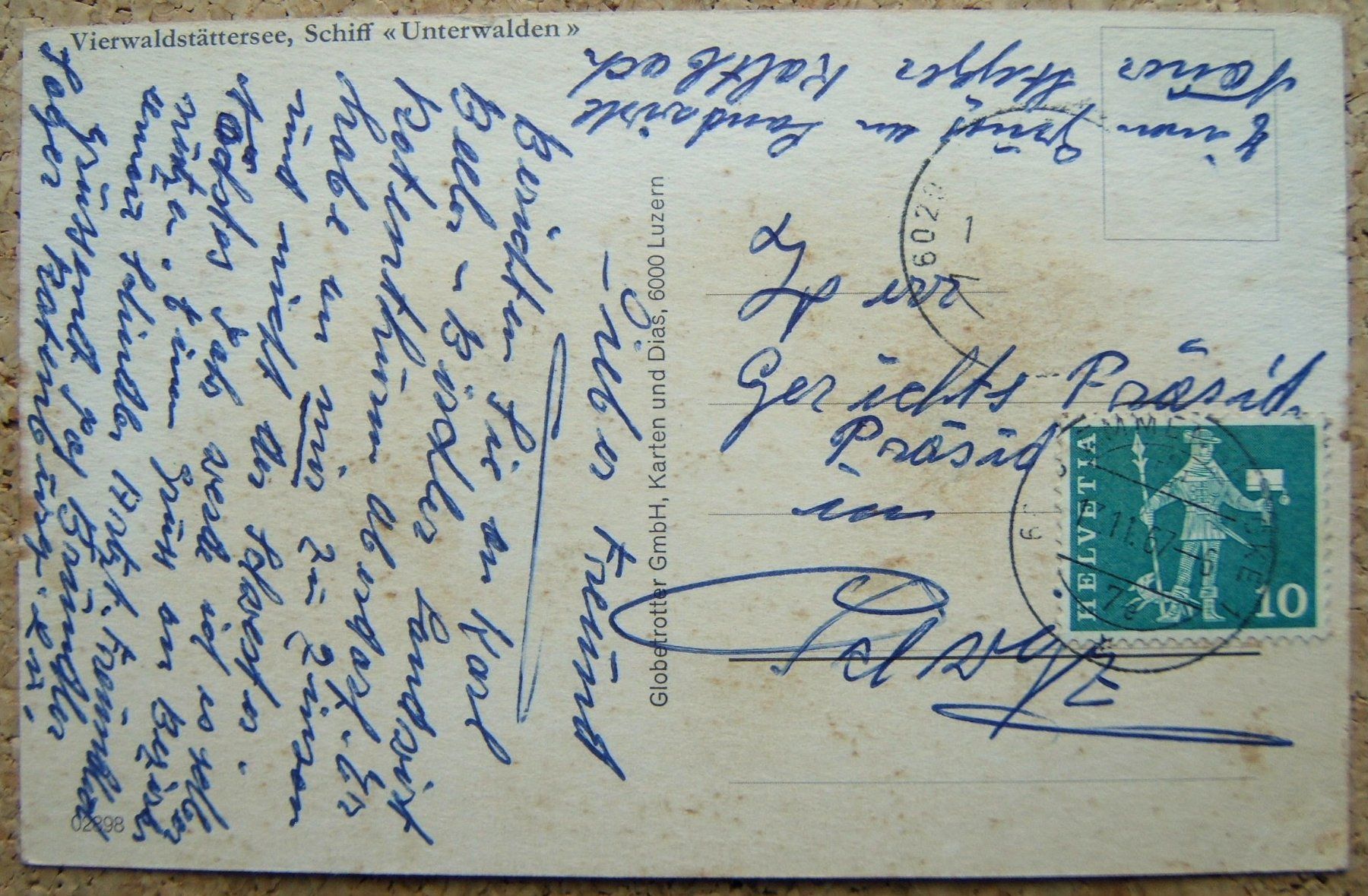 Ansichtskarten: AK DAMPFSCHIFF "UNTERWALDEN" 1967 – Gebraucht aus Brunnen von Nonne04 1