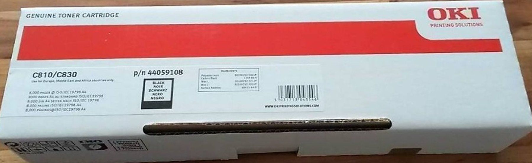 Oki Cartucce per stampanti & toner: Original OKI C810, Oki C830 black Toner, 44059108 – Nuovo e nell'imballaggio originale da Glattbrugg venduto da copytron 1