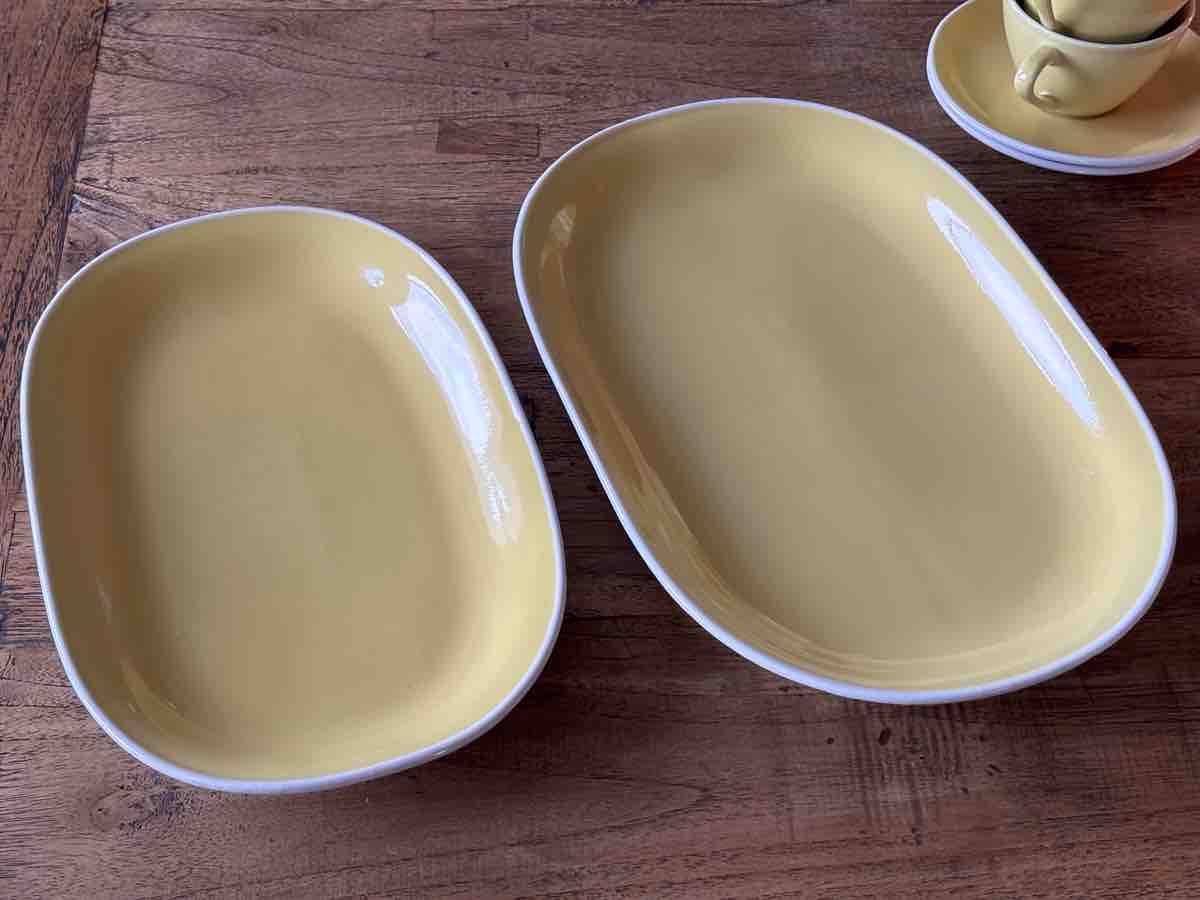2 Rössler Platten gelb ovale Form Porzellan (D'occasion) à Kreuzlingen ...