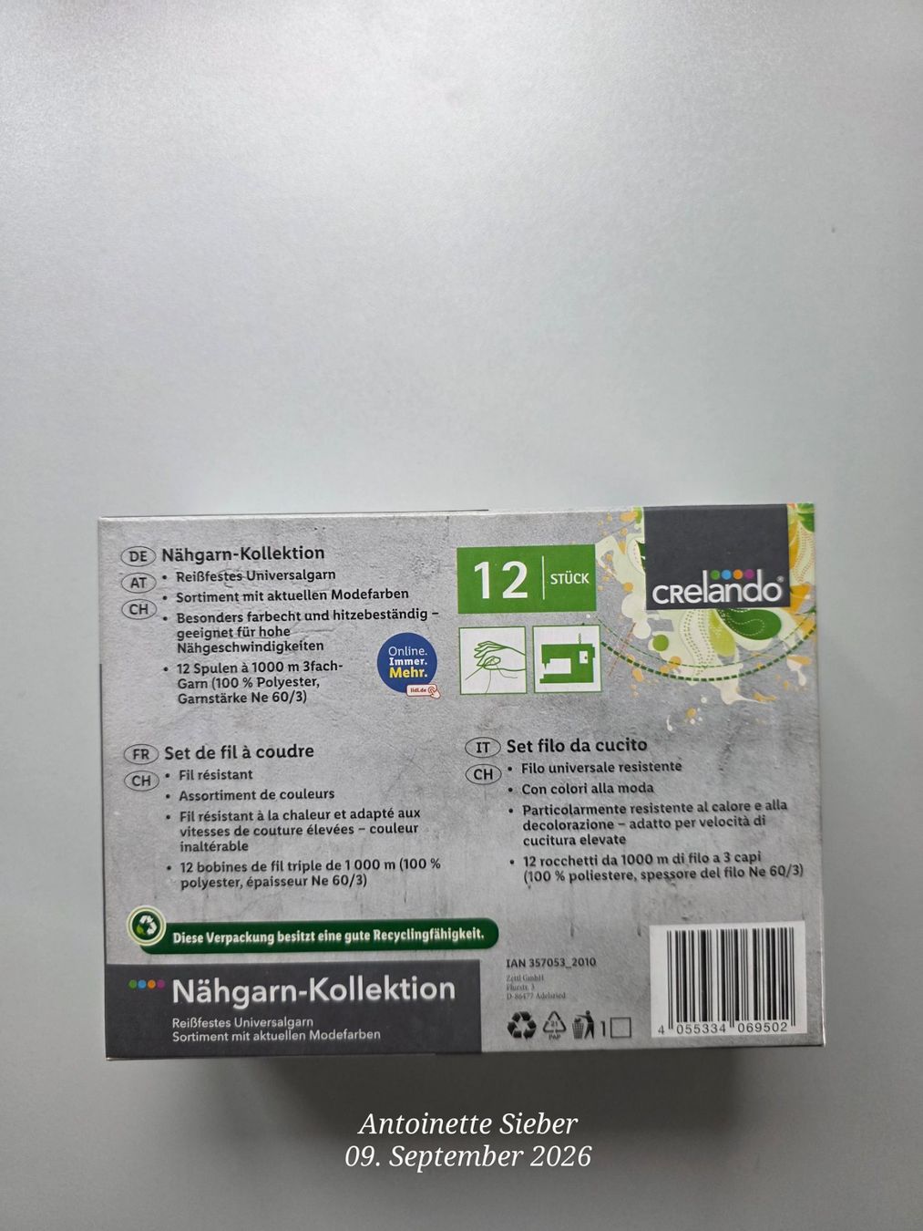 Cordicelle & Fili: Nähgarn Set 12 Farben – Nuovo e nell'imballaggio originale da Salez venduto da Bellas-Huesli10 2