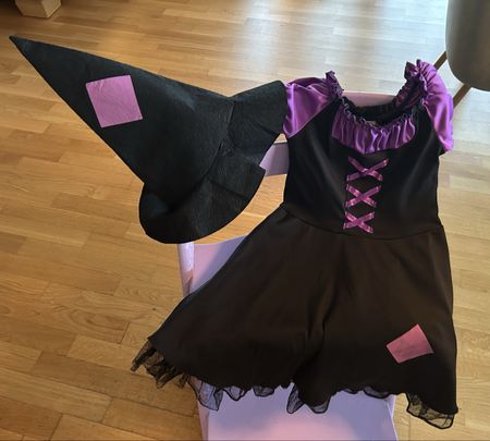 Hexenkostüm mit Hut, Grösse 134-146, für Fasnacht oder Hallo