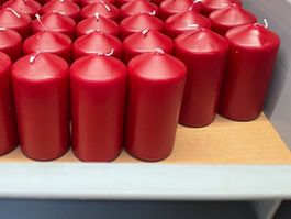 Neu Restposten Kerzen/Bordeaux Rot/80x40mm/Balthasar