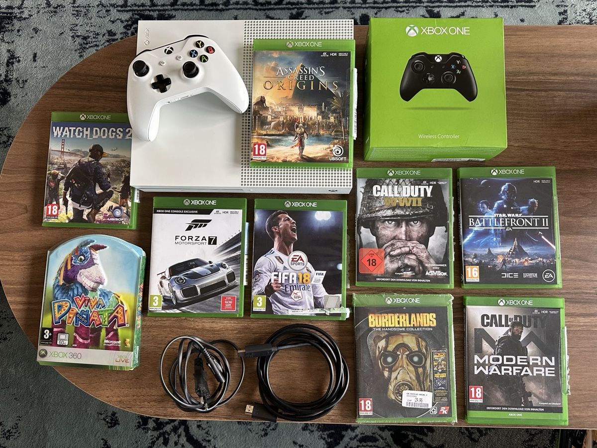 Microsoft Console: Xbox One S 1TB + 2 Controller + 9 Spiele + OVP | Komplettset – Usato da Binningen venduto da hol_c6pw