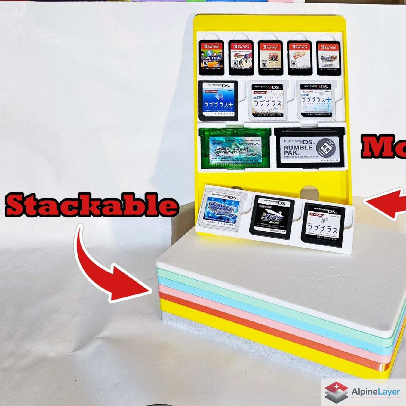 Racks & Ständer: Nintendo Cartridge Holder Bundle Stackable Set – Neu (gemäss Beschreibung) aus Losone von AlpineLayer