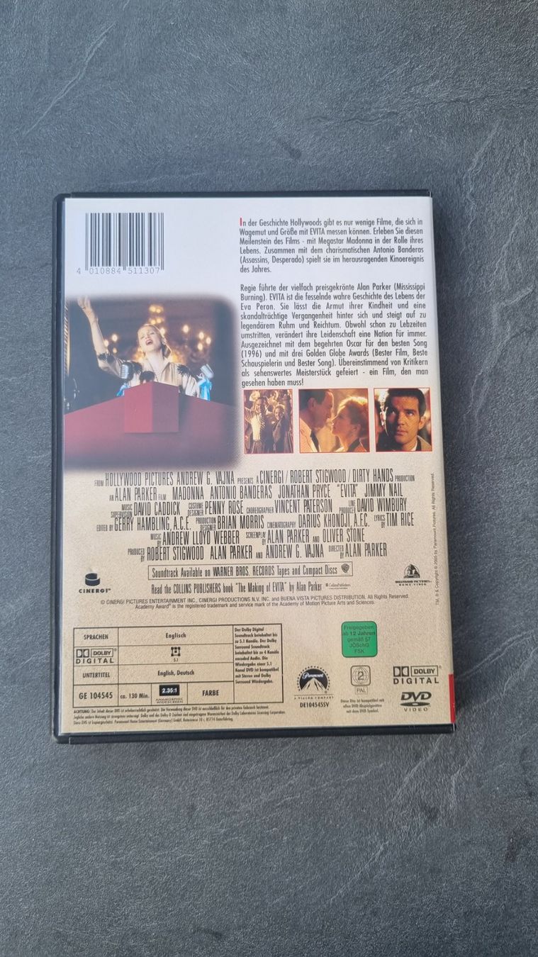 Tutti i DVDs: Evita DVD mit Madonna – Usato da Meilen venduto da lisma29 1