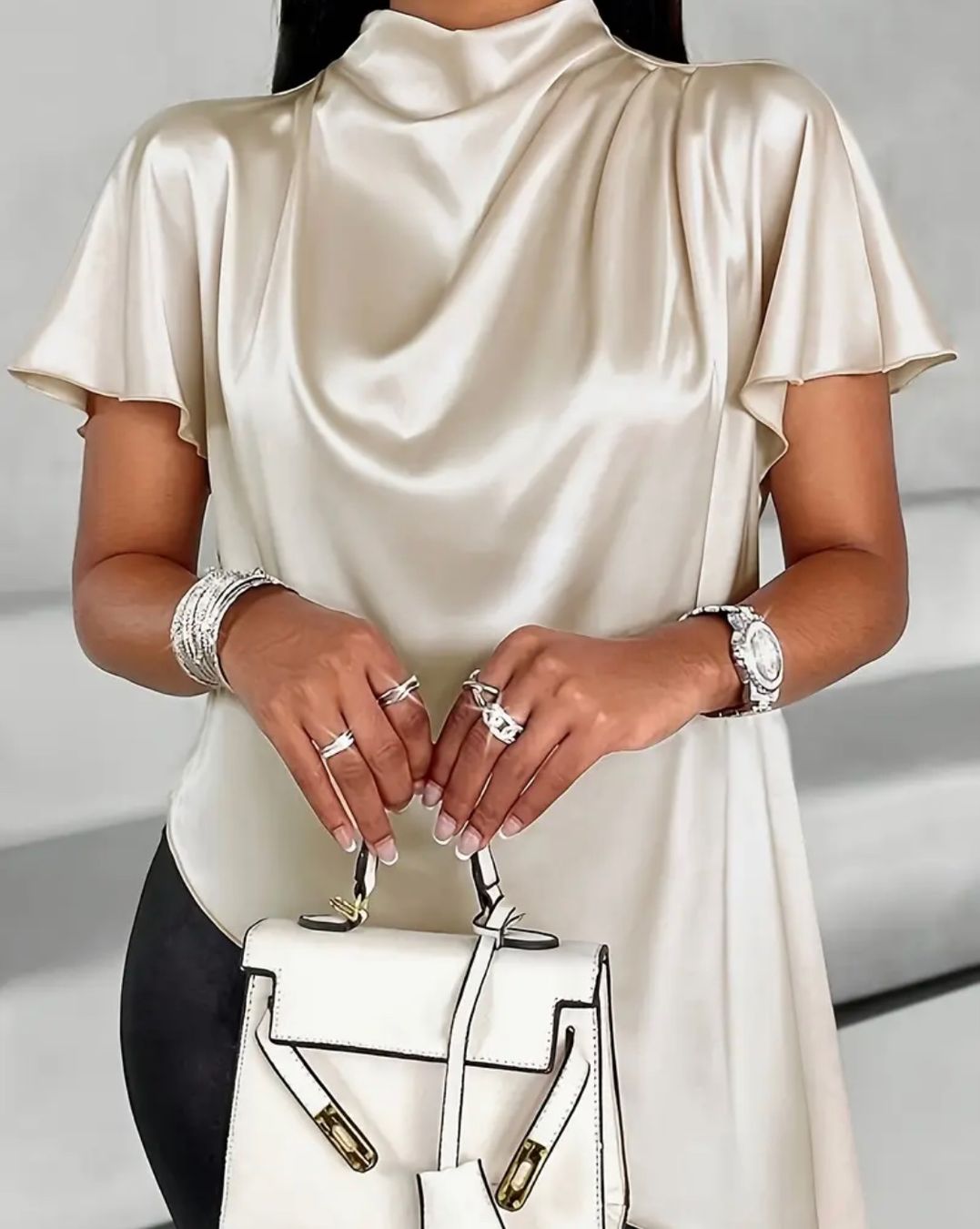 Camicette: Edle hingucker Bluse/Tunika, hellbeige, L/XL – Nuovo e nell'imballaggio originale da Winkel venduto da ferrari2022 2