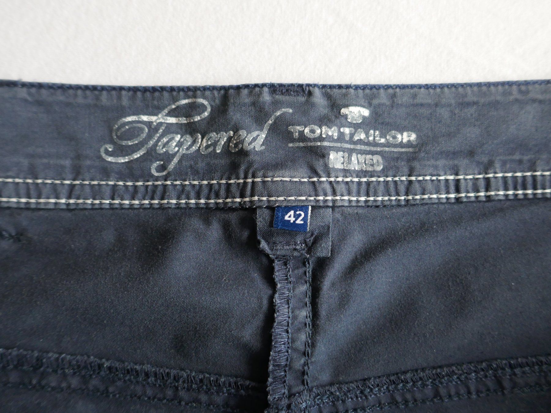 Tom Tailor Pantaloni: Tom Tailor Sommer Capri Hose - Dunkelblau – Usato da Volketswil venduto da Cobra22 4