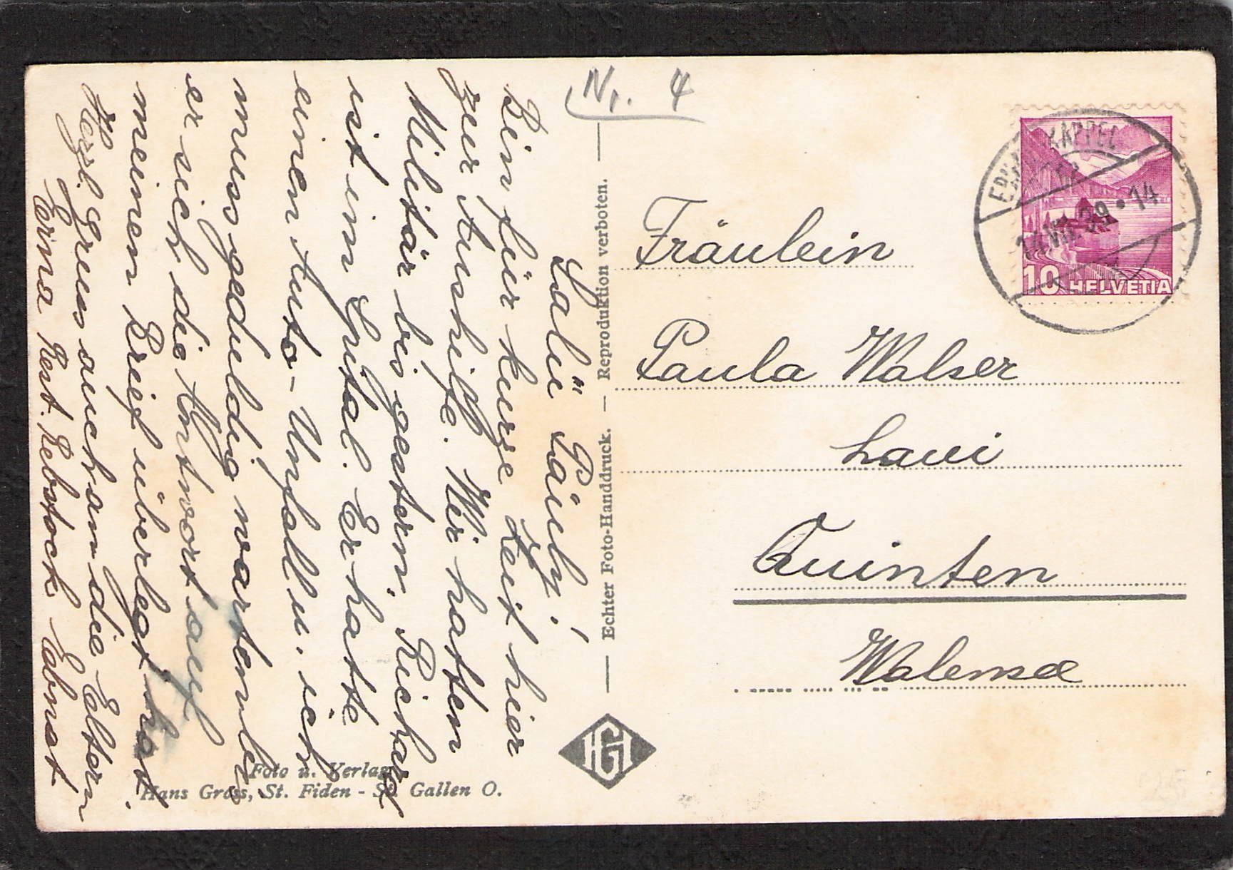 Cartoline postali: Ebnat SG , gel. 1939 – Usato da Reichenburg venduto da Pipo-67 1