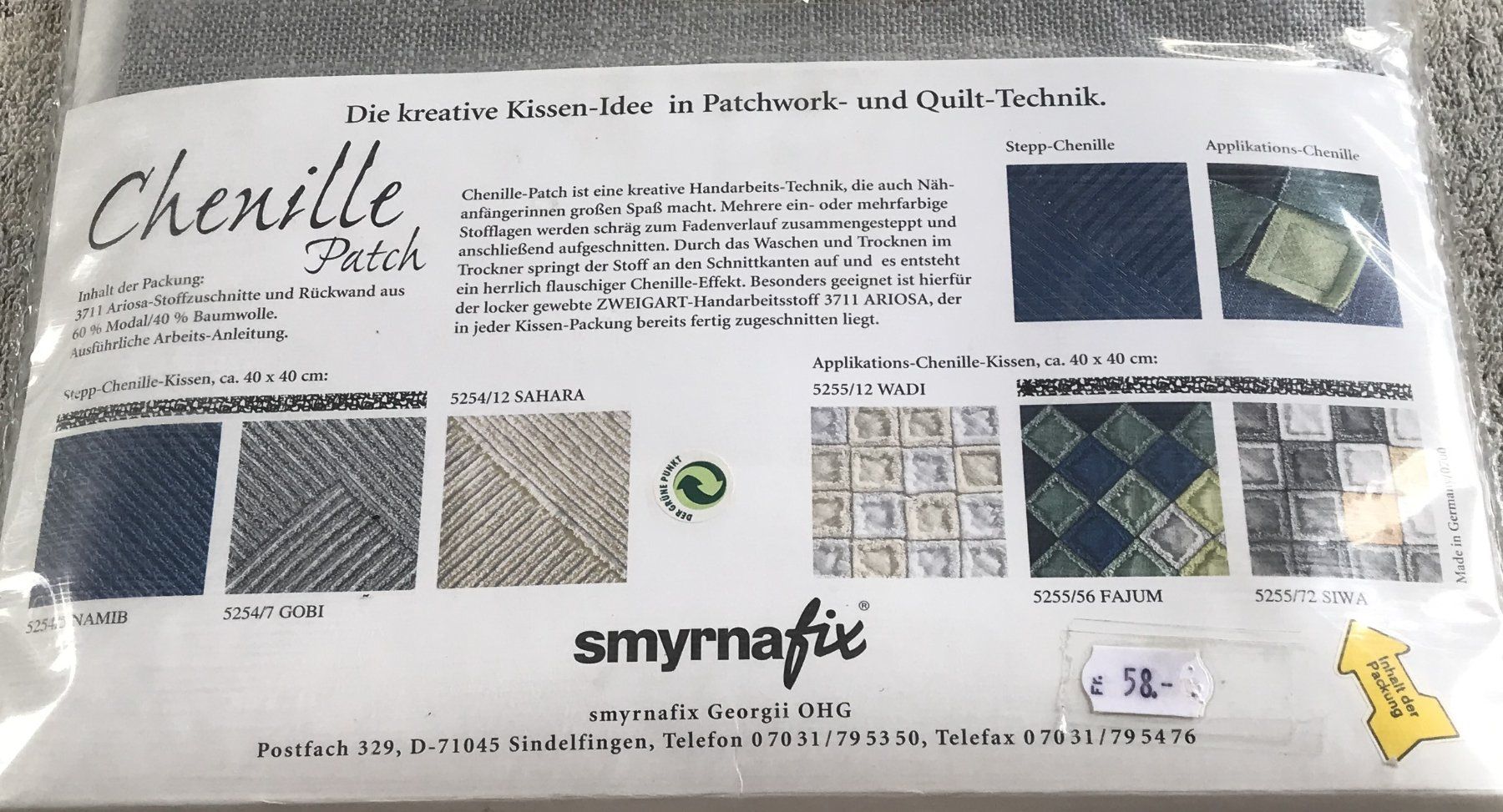 Kit bricolage: PATCHWORK CHENILLE PATCH NEU & ORIGINALVERPACKT – Nuovo e nell'imballaggio originale da Ostermundigen venduto da wini63 3