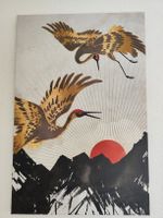 Leinwandbild 90x60 cm Goldene Kraniche