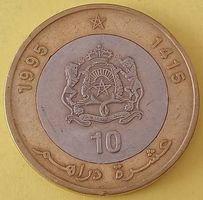10 Dirham Münze - Hassan II. - Marokko1995