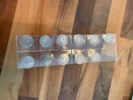 Lot - 12 Stück Silber 1 Franken.