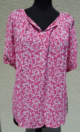 Bluse Comma pink weiss kurzarm Gr 38