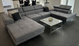Designersofa in U-Form (inkl. Schlaf-und Klappfunktion)