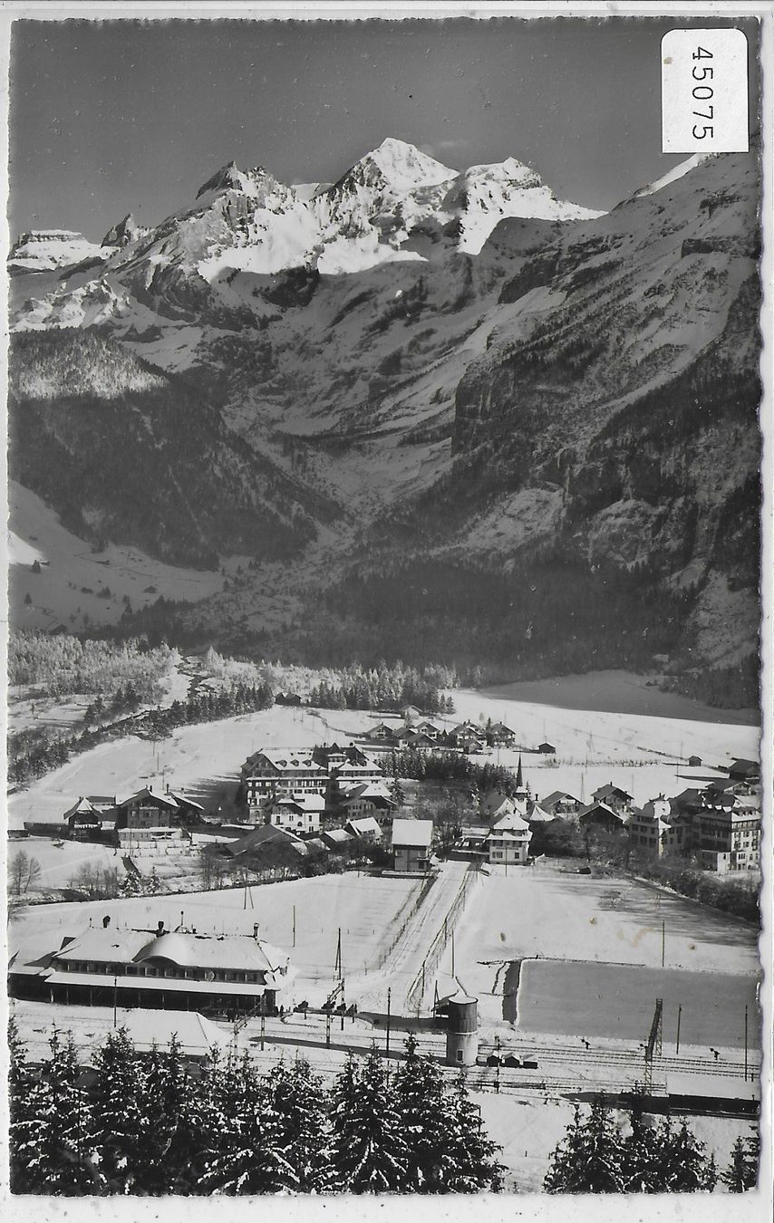 Cartoline postali: Kandersteg - Bahnhof im Winter – Usato da Ettingen venduto da Kartenplanet