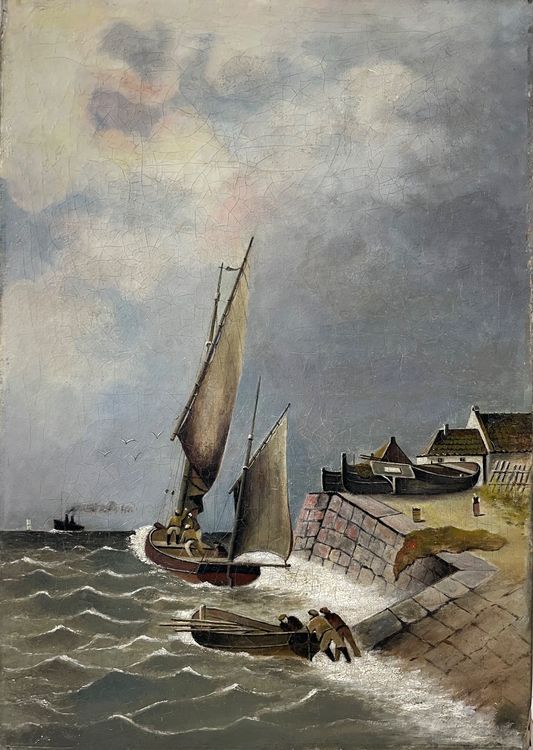 InSimSea Gerahmtes Leinwandbild „Küsten-Segelboot“ – 61x91 Cm, Weißes Segelboot, Wohndekor