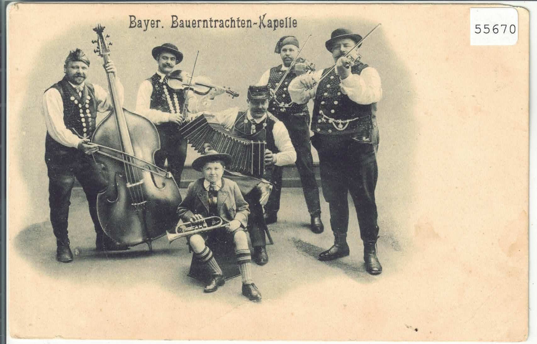 Ansichtskarten: Bayerische Bauerntrachten-Kapelle – Defekt aus Ettingen von Kartenplanet