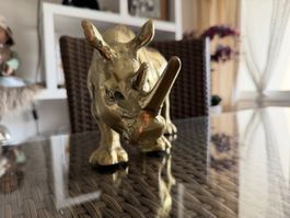 Nashorn Figur Messing ,Metall Dekoration 