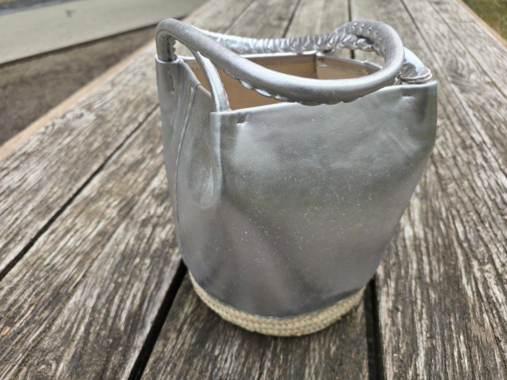 Borse da donna: Korb: Korbtasche Leder silber-ANGEBOT – Nuovo (secondo la descrizione) da Romanshorn venduto da Rachacha 1
